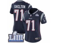 Women Nike New England Patriots #71 Danny Shelton Navy Blue Team Color Vapor Untouchable Limited Player Super Bowl LIII Bound NFL Jersey