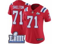 Women Nike New England Patriots #71 Danny Shelton Red Alternate Vapor Untouchable Limited Player Super Bowl LIII Bound NFL Jersey