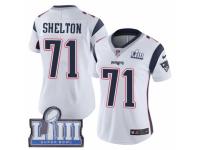 Women Nike New England Patriots #71 Danny Shelton White Vapor Untouchable Limited Player Super Bowl LIII Bound NFL Jersey