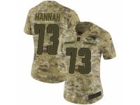 Women Nike New England Patriots #73 John Hannah Limited Camo 2018 Salute to Service NFL Jersey