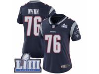 Women Nike New England Patriots #76 Isaiah Wynn Navy Blue Team Color Vapor Untouchable Limited Player Super Bowl LIII Bound NFL Jersey