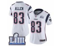 Women Nike New England Patriots #83 Dwayne Allen White Vapor Untouchable Limited Player Super Bowl LIII Bound NFL Jersey