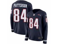 Women Nike New England Patriots #84 Cordarrelle Patterson Limited Navy Blue Therma Long Sleeve NFL Jersey