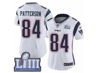 Women Nike New England Patriots #84 Cordarrelle Patterson White Vapor Untouchable Limited Player Super Bowl LIII Bound NFL Jersey