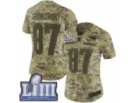 Women Nike New England Patriots #87 Rob Gronkowski Limited Camo 2018 Salute to Service Super Bowl LIII Bound NFL Jersey