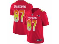 Women Nike New England Patriots #87 Rob Gronkowski Limited Red 2018 Pro Bowl NFL Jersey