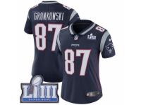 Women Nike New England Patriots #87 Rob Gronkowski Navy Blue Team Color Vapor Untouchable Limited Player Super Bowl LIII Bound NFL Jersey