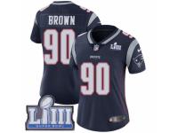 Women Nike New England Patriots #90 Malcom Brown Navy Blue Team Color Vapor Untouchable Limited Player Super Bowl LIII Bound NFL Jersey