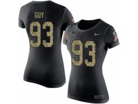 Women Nike New England Patriots #93 Lawrence Guy Black Camo Salute to Service T-Shirt