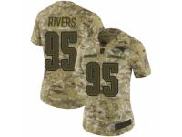 Women Nike New England Patriots #95 Derek Rivers Limited Camo 2018 Salute to Service NFL Jersey