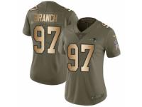 Women Nike New England Patriots #97 Alan Branch Limited Olive/Gold 2017 Salute to Service NFL Jersey