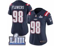 Women Nike New England Patriots #98 Trey Flowers Limited Navy Blue Rush Vapor Untouchable Super Bowl LIII Bound NFL Jersey