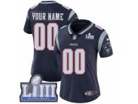 Women Nike New England Patriots Customized Navy Blue Team Color Vapor Untouchable Custom Limited Super Bowl LIII Bound NFL Jersey