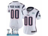 Women Nike New England Patriots Customized White Vapor Untouchable Custom Limited Super Bowl LII NFL Jersey