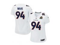 Women Nike NFL Denver Broncos #94 DeMarcus Ware Super Bowl 50 Game White Jersey