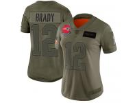 Women's #12 Limited Tom Brady Camo Football Jersey New England Patriots 2019 Salute to Service