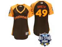 Women's 2016 MLB All-Star National Chicago Cubs Jake Arrieta #49 Brown Run Derby Cool Base Jersey