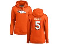 Women's Denver Broncos Joe Flacco NFL Pro Line Orange Any Name & Number Logo Pullover Hoodie