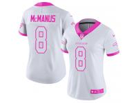 Women's Limited Brandon McManus #8 Nike White Pink Jersey - NFL Denver Broncos Rush Fashion