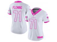 Women's Limited Cameron Fleming #71 Nike White Pink Jersey - NFL New England Patriots Rush Fashion