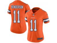 Women's Limited Carlos Henderson #11 Nike Orange Jersey - NFL Denver Broncos Rush