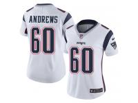 Women's Limited David Andrews #60 Nike White Road Jersey - NFL New England Patriots Vapor Untouchable