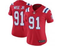 Women's Limited Deatrich Wise Jr #91 Nike Red Alternate Jersey - NFL New England Patriots Vapor Untouchable