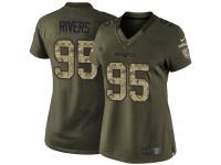 Women's Limited Derek Rivers #95 Nike Green Jersey - NFL New England Patriots Salute to Service