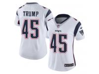 Women's Limited Donald Trump #45 Nike White Road Jersey - NFL New England Patriots Vapor Untouchable