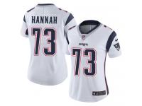 Women's Limited John Hannah #73 Nike White Road Jersey - NFL New England Patriots Vapor Untouchable