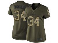 Women's Limited Rex Burkhead #34 Nike Green Jersey - NFL New England Patriots Salute to Service