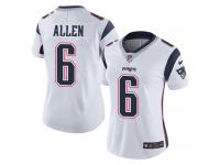 Women's Limited Ryan Allen #6 Nike White Road Jersey - NFL New England Patriots Vapor Untouchable