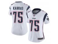 Women's Limited Ted Karras #75 Nike White Road Jersey - NFL New England Patriots Vapor Untouchable