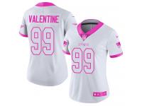 Women's Limited Vincent Valentine #99 Nike White Pink Jersey - NFL New England Patriots Rush