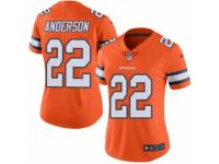 Women's Nike Denver Broncos #22 C.J. Anderson Limited Orange Rush NFL Jersey