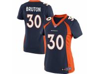 Women's Nike Denver Broncos #30 David Bruton Game Navy Blue Alternate NFL Jersey