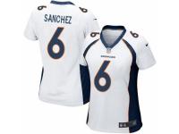 Women's Nike Denver Broncos #6 Mark Sanchez White Stitched NFL New Elite Jersey