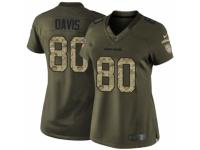 Women's Nike Denver Broncos #80 Vernon Davis Limited Green Salute to Service NFL Jersey