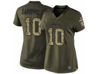 Women's Nike New England Patriots #10 Jimmy Garoppolo Limited Green Salute to Service NFL Jersey