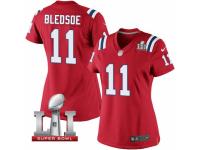 Women's Nike New England Patriots #11 Drew Bledsoe Elite Red Alternate Super Bowl LI 51 NFL Jersey