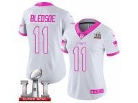 Women's Nike New England Patriots #11 Drew Bledsoe Limited White Pink Rush Fashion Super Bowl LI 51 NFL Jersey