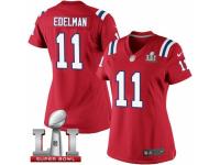 Women's Nike New England Patriots #11 Julian Edelman Limited Red Alternate Super Bowl LI 51 NFL Jersey