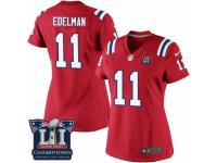 Women's Nike New England Patriots #11 Julian Edelman Red Alternate Super Bowl LI Champions NFL Jersey