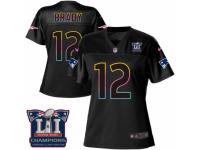 Women's Nike New England Patriots #12 Tom Brady Game Black Fashion Super Bowl LI Champions NFL Jersey