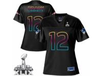 Women's Nike New England Patriots #12 Tom Brady Game Black Fashion Super Bowl XLIX NFL Jersey