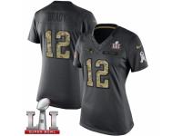 Women's Nike New England Patriots #12 Tom Brady Limited Black 2016 Salute to Service Super Bowl LI 51 NFL Jersey