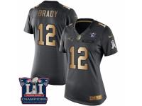 Women's Nike New England Patriots #12 Tom Brady Limited Black Gold Salute to Service Super Bowl LI Champions NFL Jersey