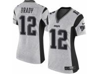 Women's Nike New England Patriots #12 Tom Brady Limited Gray Gridiron II NFL Jersey