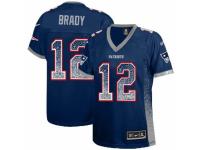 Women's Nike New England Patriots 12 Tom Brady Limited Navy Blue Drift Fashion NFL Jersey