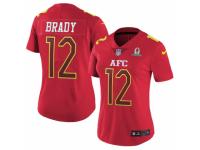 Women's Nike New England Patriots #12 Tom Brady Limited Red 2017 Pro Bowl NFL Jersey